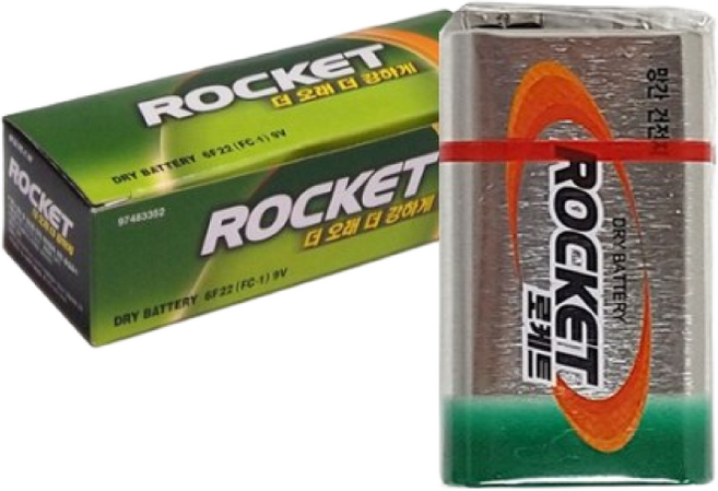로케트)사각건전지 (9V/6F22 (FC-1)-갑 (10개입), 10개입, 1개