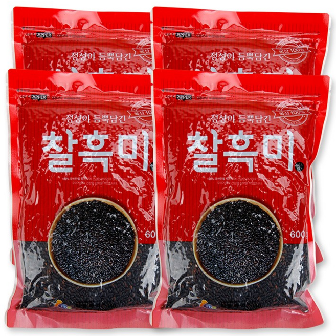 25년 햇 국산 찰흑미 600g x 4봉, 4개