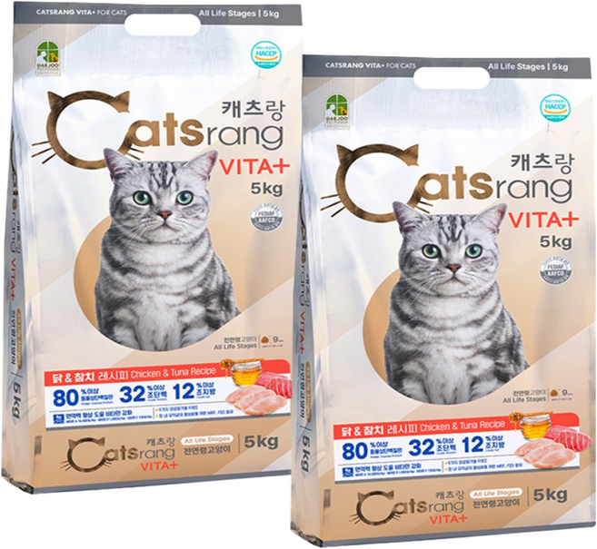 캐츠랑 NEW 전연령 올라이프 고양이 건식사료, 닭+참치, 10kg, 1개