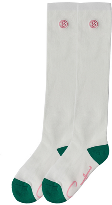 [세인트나인] 여성 기본 로고 니삭스, 1개, 화이트