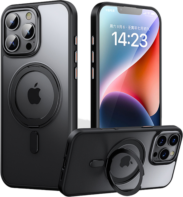 360旋轉磁吸支架 手機殼 防摔殼 適用 iPhone 17 16 15 14 13 Pro Max保護殼, 適用iPhone13/14, 1個