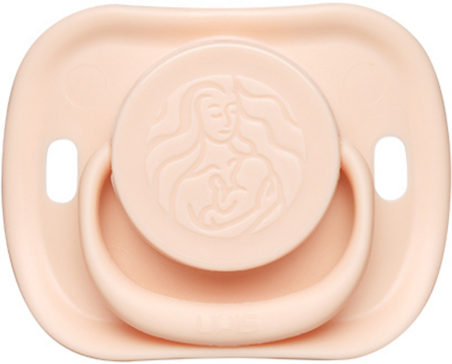 유피스 애착 쪽쪽이 노리개젖꼭지, 2단계(4개월부터), 핑크베이지, 1개