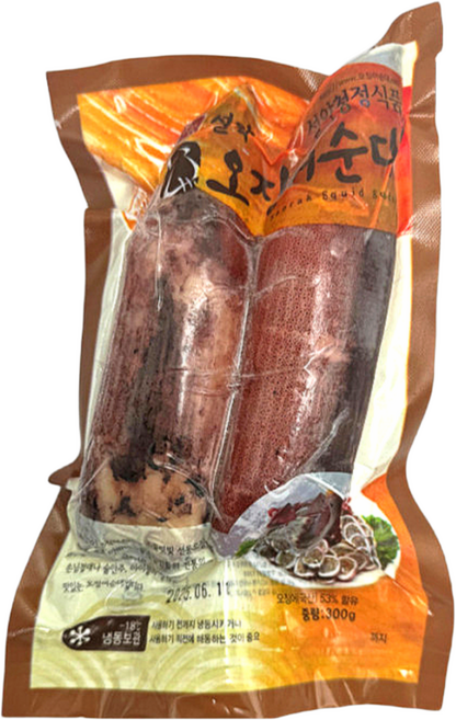 국내산 오징어순대 속초 설악 아바이 순대 300g (2마리), 1개
