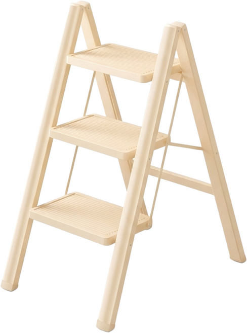 사다리 일상도구 가정용사다리 다용도 접이식사다리 휴대용 사다리 미끄럼 방지 미니사다리, 흰색