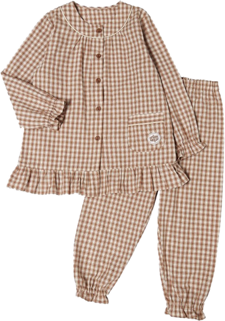 홈이 트라이 여아동 따뜻한 기모 파자마세트