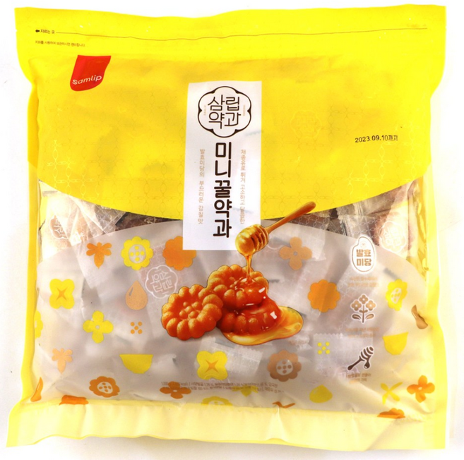 누구나조아 미니 꿀 약과 1kg 회사 과자 시장 도매 학교 학원 탕비실 다과 간식, 1개