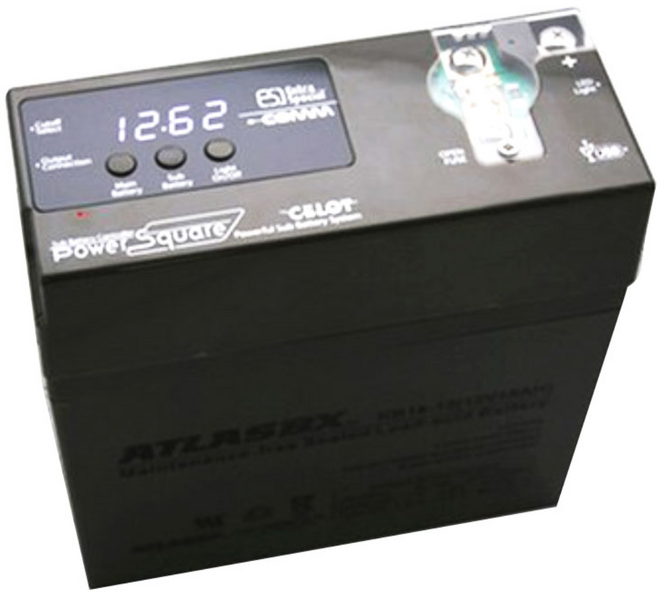 셀로트 차량용 일체형 보조 배터리 파워스퀘어(18A)/블랙박스 상시전원/방전방지, 배터리+본체+적색8G케이블 7m+ 검정 8G케이블 1m