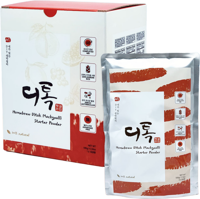 디톡막걸리 건강 수제 선물 막걸리 가루 누룩 탄산 생막걸리 제조 DIY 술만들기 키트, 1개, 180g