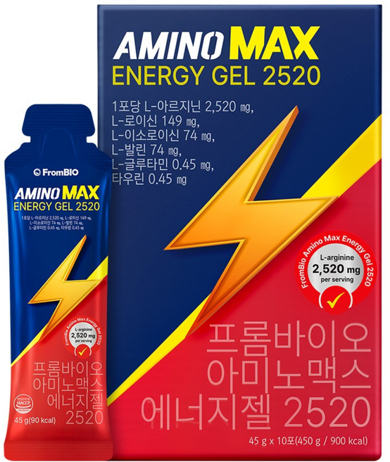 프롬바이오 아미노맥스 에너지젤 2520 아미노산 에너지겔, 45g, 1박스