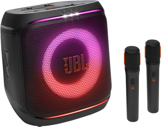 삼성공식파트너 JBL PARTYBOX ENCORE2 블루투스 스피커 AI 사운드부스트 마이크2개 버스킹 기타연결 다이나믹라이트쇼 최대15시간 Aura Cast 다중연결 IPX4, JBLPBENCORE22MICAS