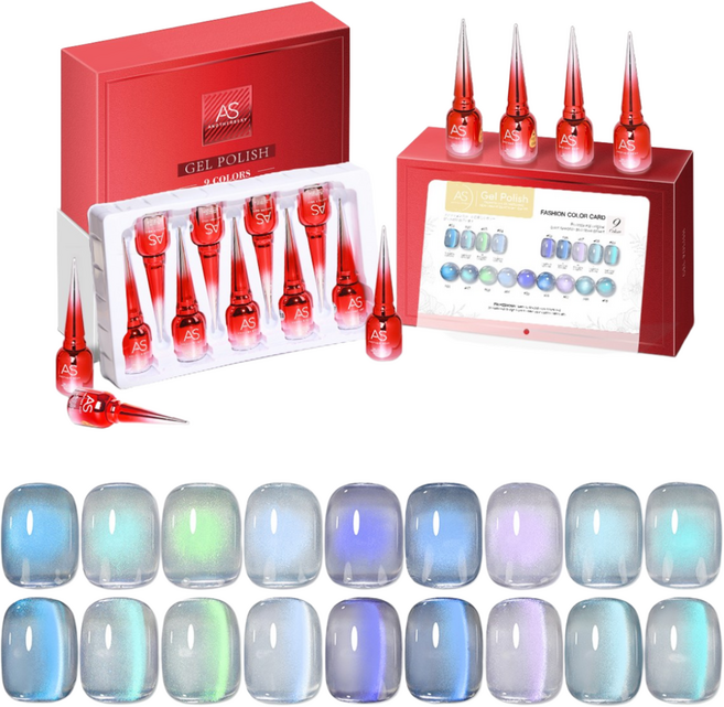 AS젤 푸른눈물 9종 자석젤네일 세트 15ml, 1세트, AVM 9종