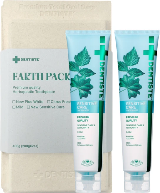 덴티스테 어스패키지 선물세트 뉴 센서티브케어 200g 2개입, 1개 - 쿠팡