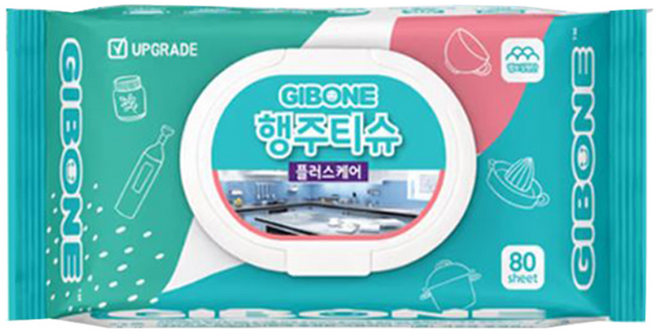 기본에 세균닦는 행주 티슈 캡형, 80개, 6개