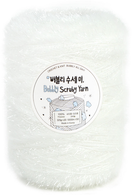 [앵콜스made] 버블리 수세미콘사 (320g), 01 스노우화이트(320g), 1개