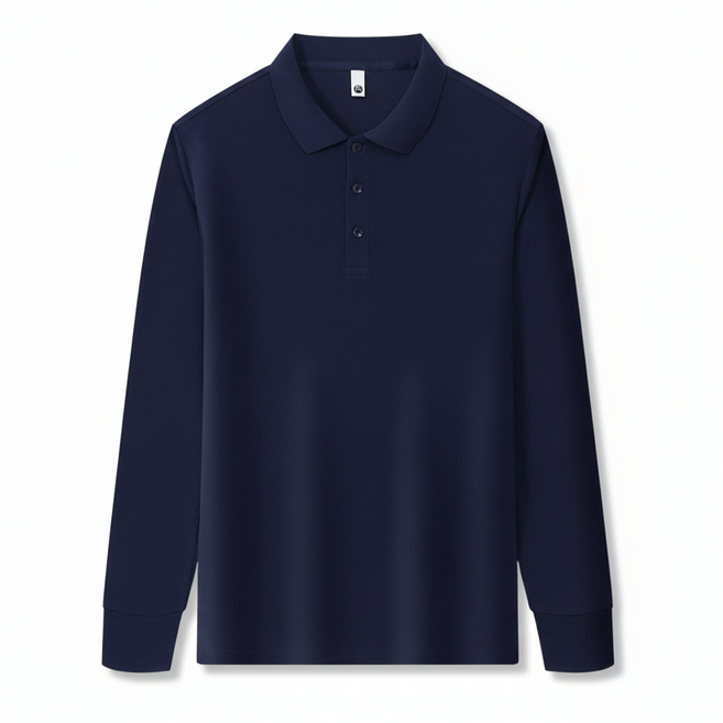 남성용 프리미엄 데일리 기본 긴팔 폴로티 오버핏 무지 긴팔 폴로티셔츠 순색 코튼 폴로티