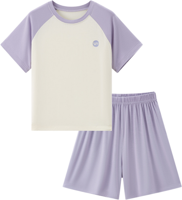 팝키즈 초등 주니어 배색 데일리 모달 반팔실내복