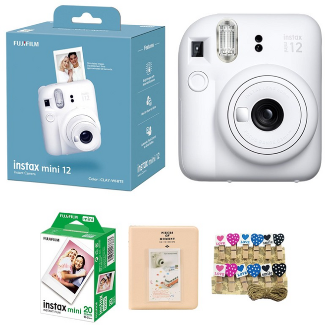 후지필름 인스탁스 미니12 즉석카메라+필름20장, 클레이화이트, 1개