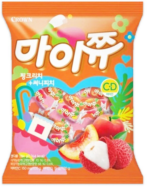 마이쮸필로우(대용량) 핑크리치+써니피치 284g, 2개