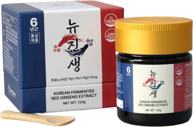 뉴진생 6년근 발효홍삼정 홍삼농축액, 1개, 120g