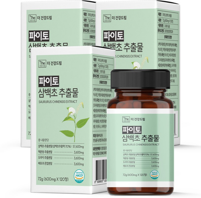 더건강드림 파이토 삼백초 추출물, 3개, 120정