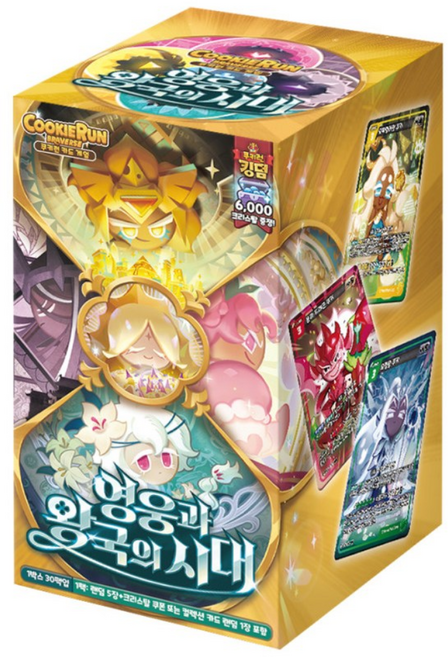 쿠키런킹덤 브레이버스 카드 영웅과왕국의시대 미개봉 박스 어드벤처 굿즈 만화 책 보드게임, 1개