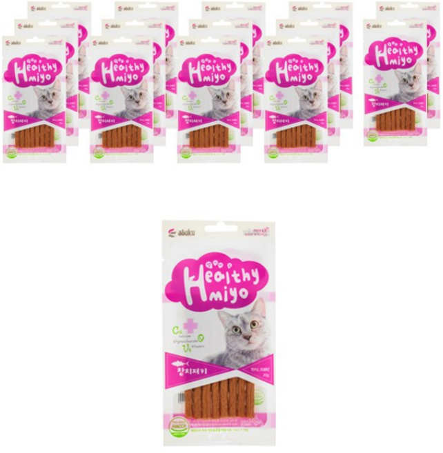 아스쿠 헬시묘 져키 20g, 참치, 15개