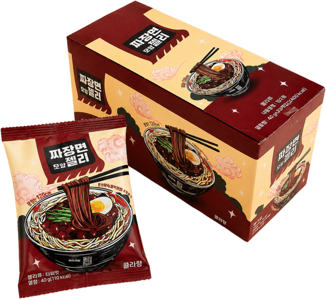 짜장면 모양 젤리 장난감 같은 간식 이색먹거리 파티용 선물세트, 40개, 40g