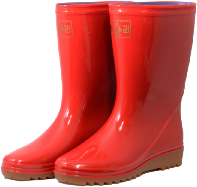 펭귄 고무장화 식당 주방 미끄럼방지 네이비 레드