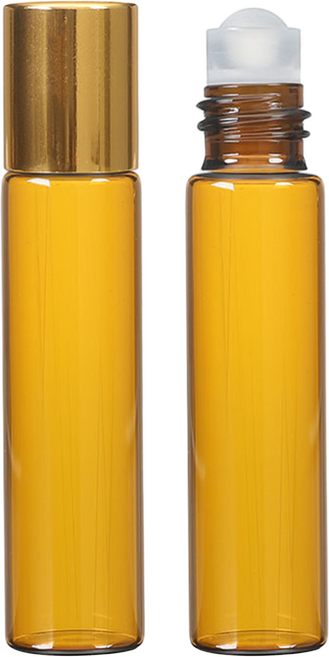 롤온 향수 용기 5ml, 30개, 골드(캡) + 브라운(용기)