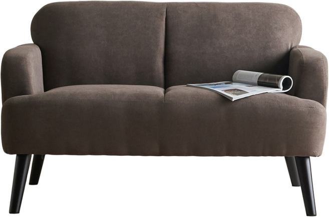 [쿠팡단독 8000원 즉시할인] 에보니아 칸나 2인용쇼파 (고급형 패브릭소파), 브라운