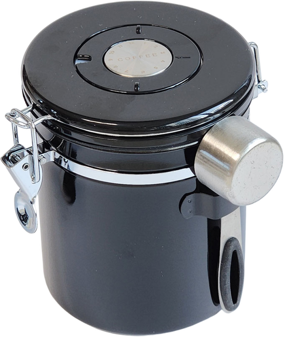 프리즈마 베큠 씰 커피 캐니스터 500g 스테인리스 원두 밀폐용기, 1개, 블랙