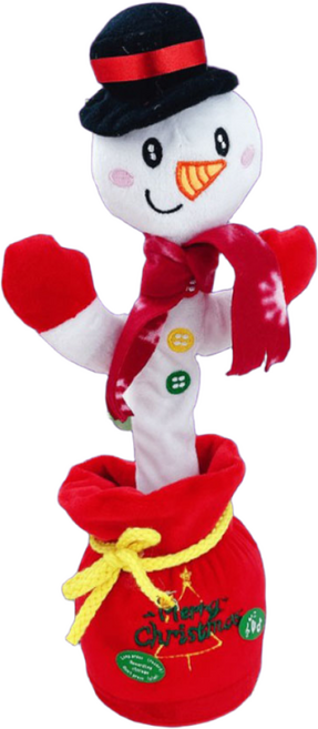 춤추는 선인장 인형 녹음기능 애착 봉제 말따라하는 움직이는 신나는 음악, 눈사람 선인장, 1개, 눈사람, 39cm