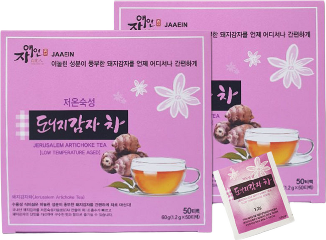 자애인 국산 돼지감자차 50티백 x 4개 (200티백) 4개월분, 60g