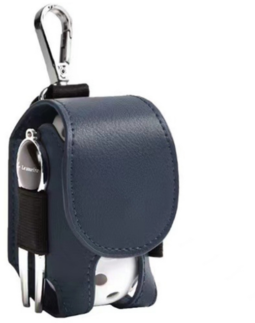 풀커버 레더 골프공 2구 파우치 볼 케이스 가죽 주머니 가방, 1개, 네이비