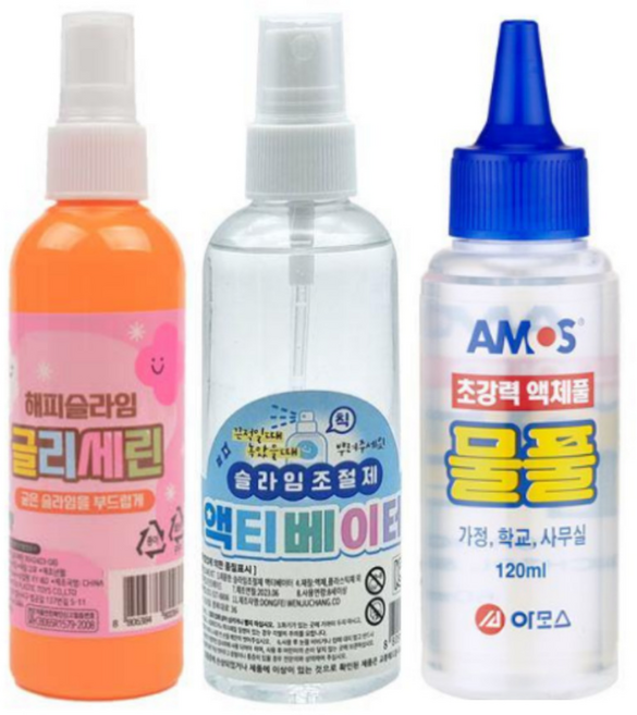 슬라임 준비물 3종 액티베이터 1개 글리세린 1개 물풀 1개, 418g, 무색