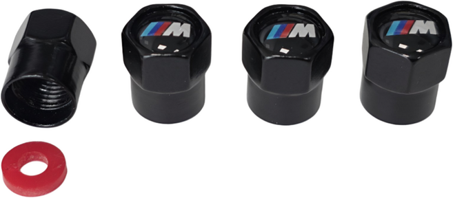 BMW M 타이어 에어캡 마개 밸브캡 4P 블랙, 검정, 4개