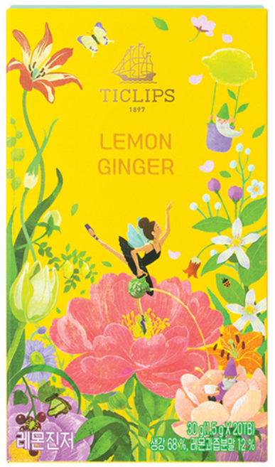 티클립스 레몬 진저 티, 1.5g, 20개입, 1개