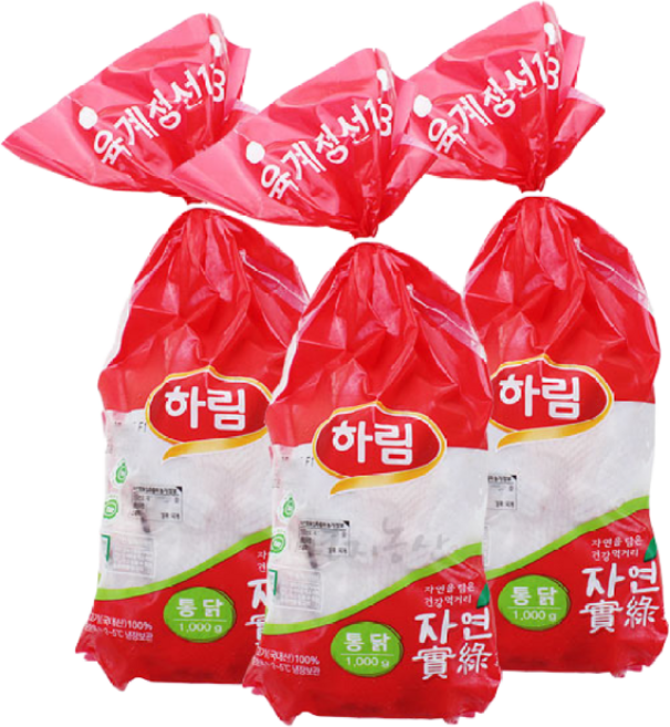 하림 친환경 무항생제 생닭(통닭) 1kgX3개, 1kg, 3개