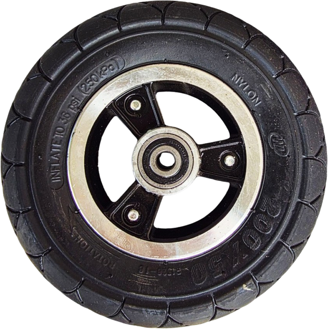 락모터스 전동킥보드바퀴 8인치 앞바퀴 타이어 통타이어 튜브 수리 보수, 1개, 블랙휠+통타이어