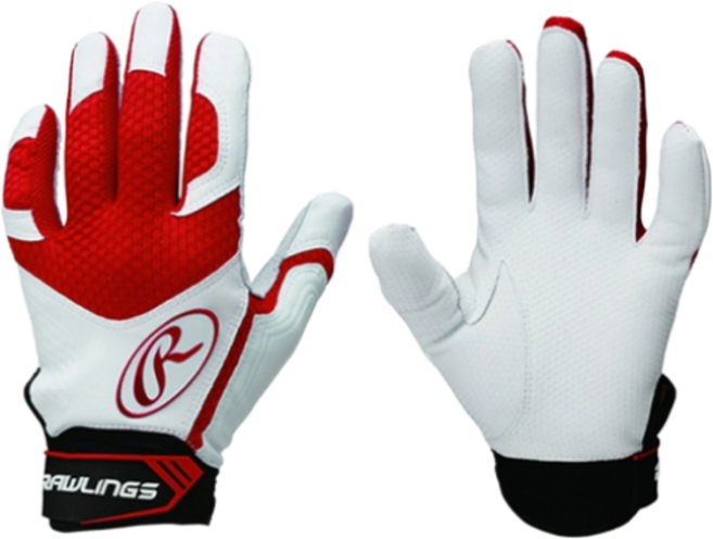 롤링스 EXCLBG 야구 배팅장갑 글러브 장갑, 1개, 화이트/레드