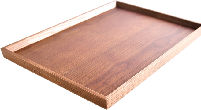 국산 우드 트레이 애쉬 나무 손잡이홈 논슬립형 쟁반, 1개, 애쉬손잡이홈