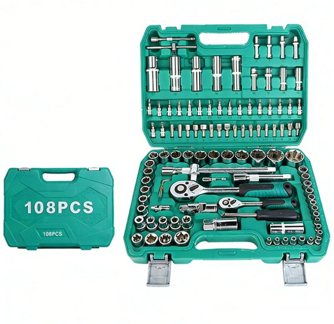 tinduo 자동차 정비 공구 소켓렌치 세트 108pcs, 1세트