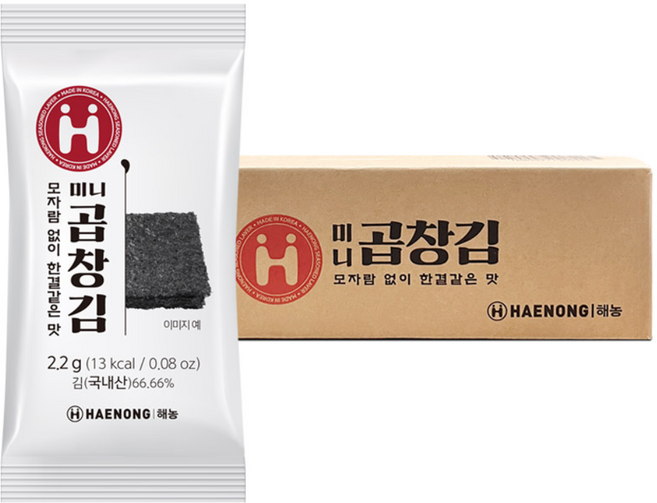 해농 햇김 미니도시락 곱창김 2.2g, 240개