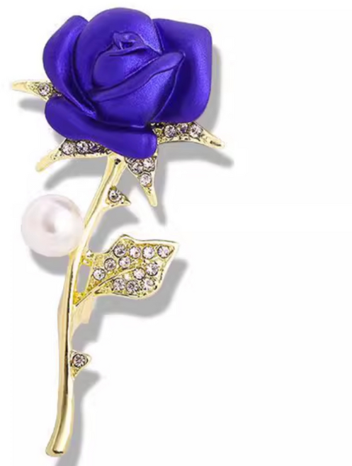 1+1 헬스와미 브로치 예쁜 장미 옷핀 다이아몬드 정장 코트 매너핀