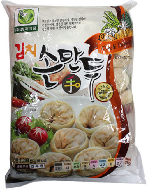 엄지 김치손만두1.2kg 고기만두 BFEA 기타식재료 식당, 1.2kg, 1개