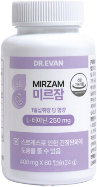 닥터에반 미르잠 프리미엄 스트레스 릴렉스 케어, 1개, 60정