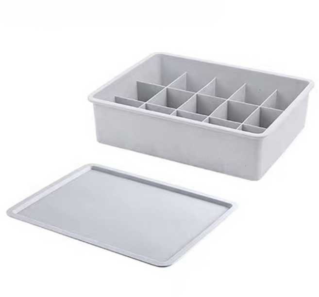 마이워니 플라스틱 속옷 정리함 15칸, 그레이, 1개