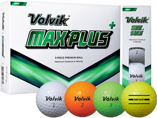 볼빅 골프공 맥스플러스 경량 플로팅볼 3피스 1더즌12구, 멀티(화.오.그.옐), 12개입, 1개