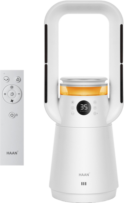 [2026년형] 한경희 스텔라웨이 PTC 온풍기 가습기 겸용 저소음 2초순간발열 무드등 리모콘 24시간 타이머 P17000, 화이트