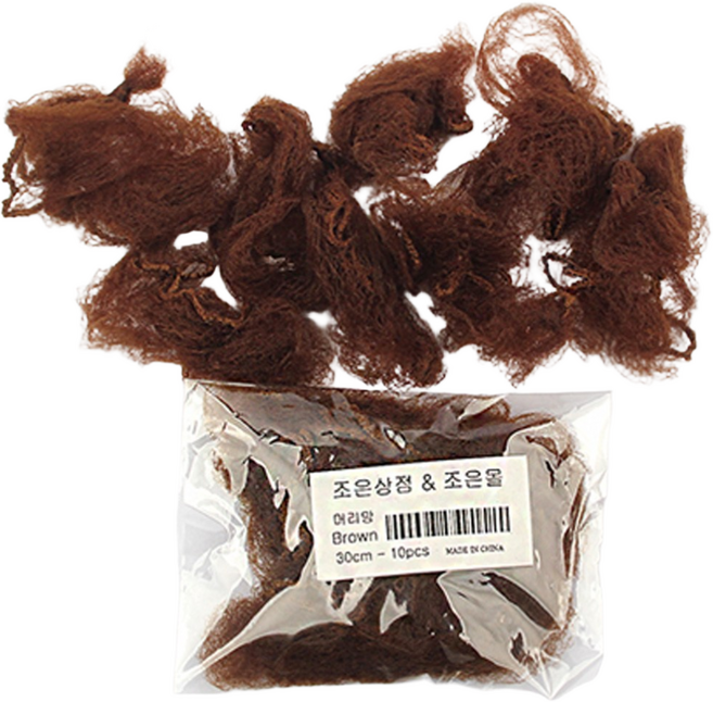 헤어 머리망 승무원 간호사 발레 똥머리 머리망 벌크 포장, 1개, 머리망10P벌크(30cm-갈색)
